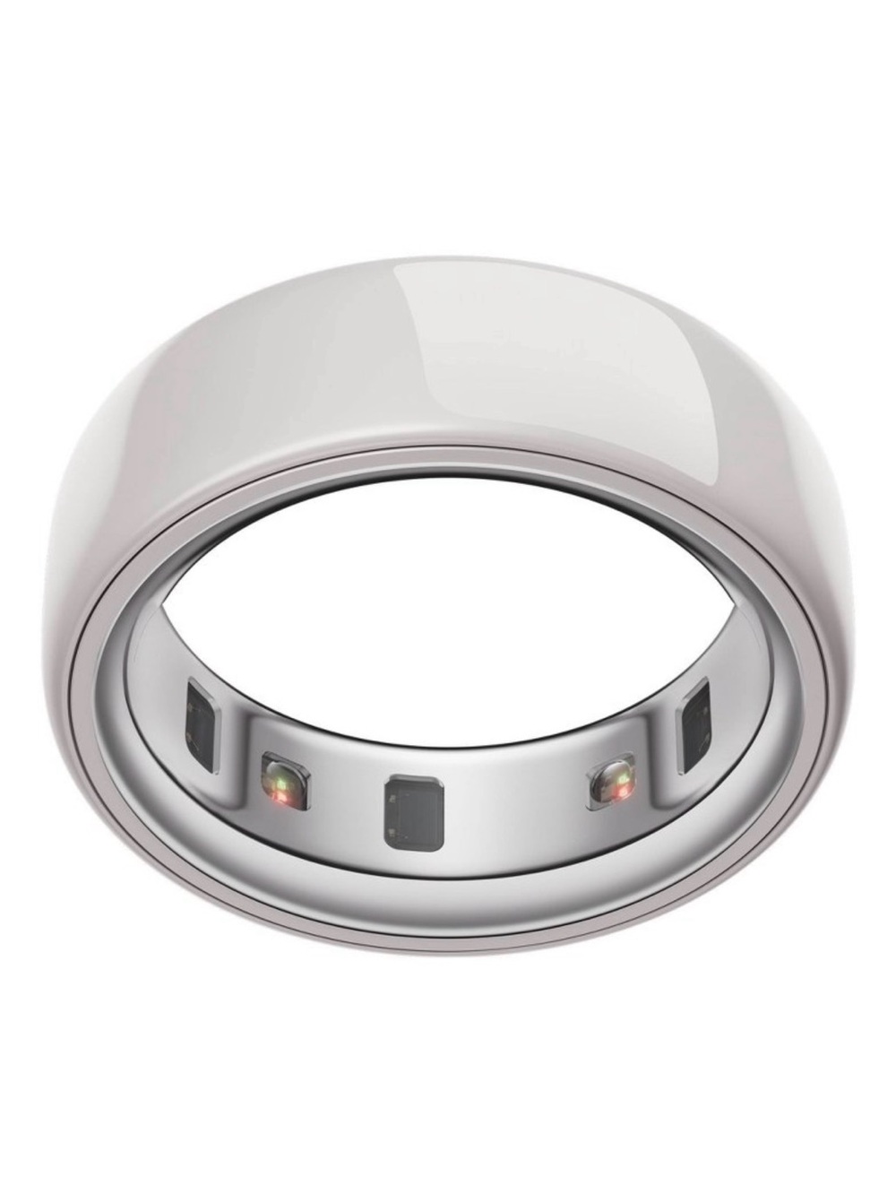 Oura Ring Ceramic Cloud Size 8 — Polished White Smart Wellness Band